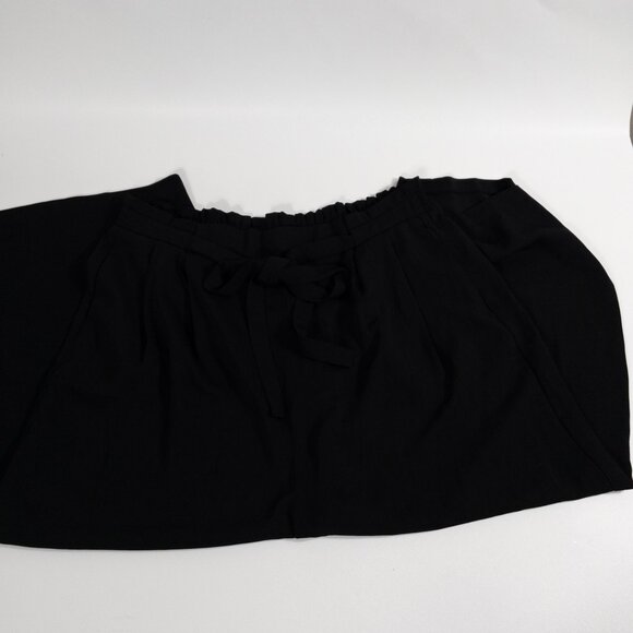 NWT Adrianna Papell Black Wide-Leg Elastic Waist Pants XL Paper Bag Tie Waist - Picture 4 of 10